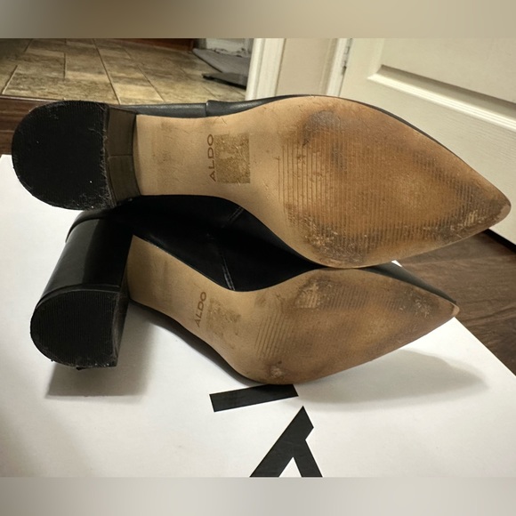 ALDO black leather knee high boots - Picture 8 of 8